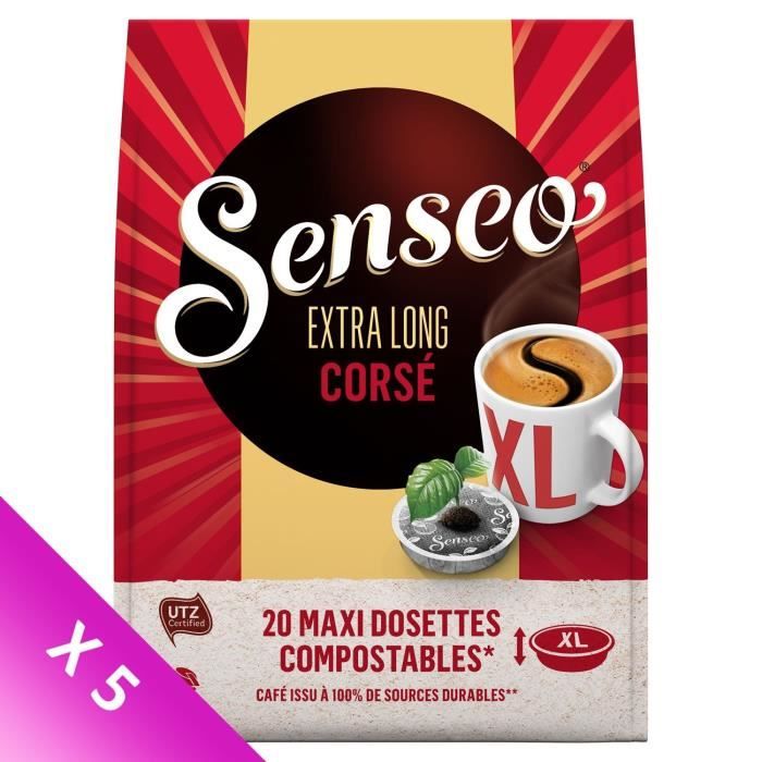 SENSEO Café corsé XL - 5 paquets de 20 dosettes
