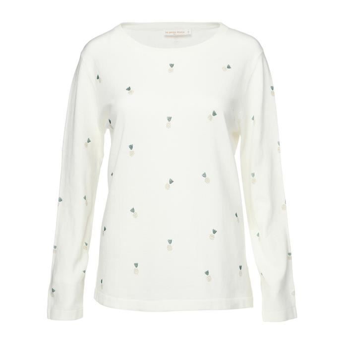 LA PETITE ETOILE - ANAIS Pull Ecru Brodé Ananas