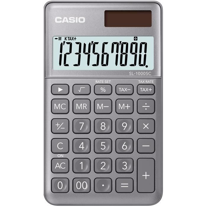 CASIO Calculatrice de poche SL-1000SC-GY-S-EP grise
