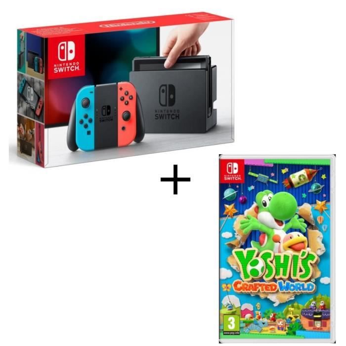 Pack Nintendo Switch Néon + Yoshi's : Crafted World