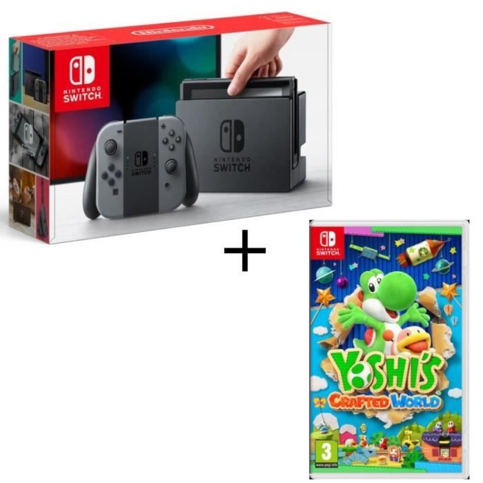 Pack Nintendo Switch Grise + Yoshi's : Crafted World
