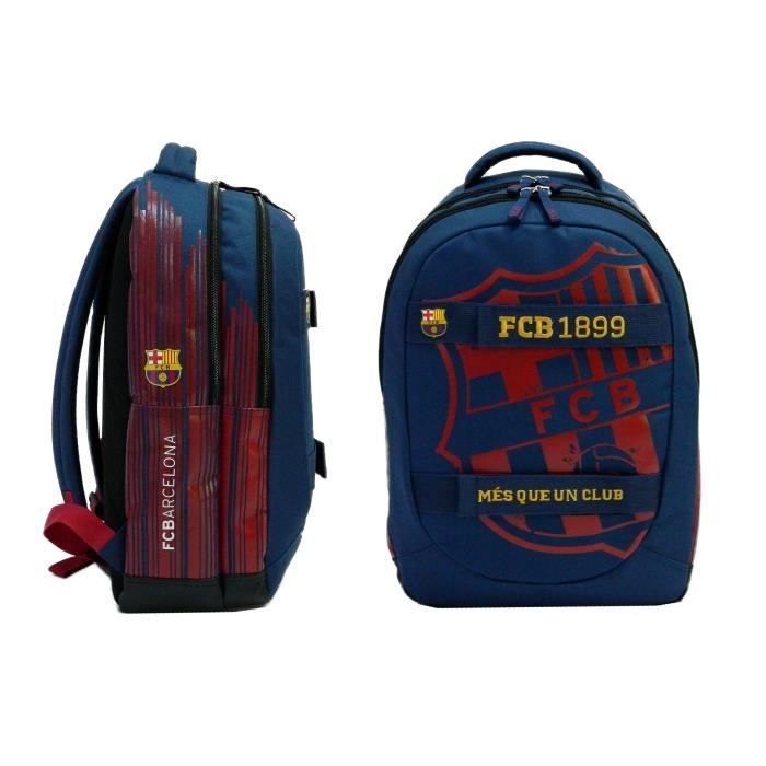 FC BARCELONE Sac à Dos - 2 Compartiments - Primaire / Collège - 45 cm - Bleu et noir - Enfant Garçon