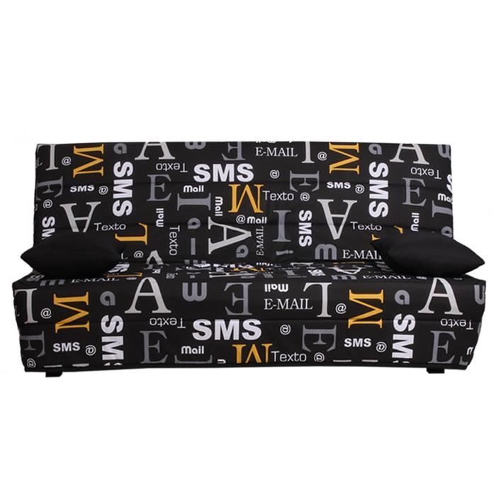 SPLOT Banquette clic clac 3 places - Tissu motif SMS - Made in France - L 190 x P 95 cm