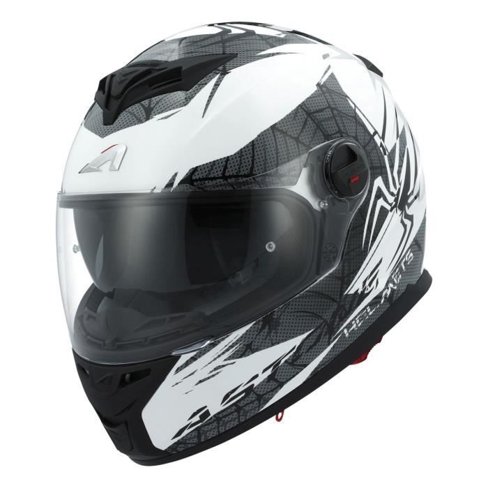 ASTONE Casque Intégral GT800 Spider Blanc et Noir