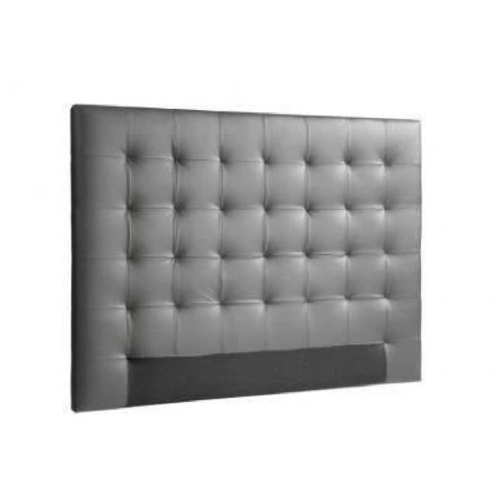 SOGNO Tête de lit capitonnée - Simili gris - L 140 cm
