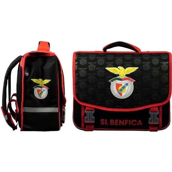 BENFICA LISBONNE Cartable - 2 Compartiments - Primaire / Collège - 41 cm - Noir et rouge - Enfant Garçon