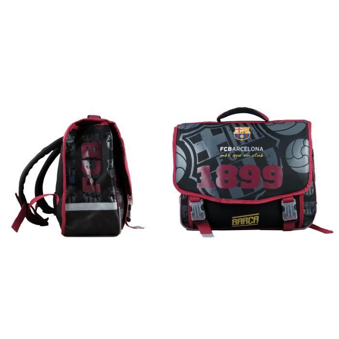 FC BARCELONE Cartable - 2 Compartiments - Primaire / Collège - 41 cm - Bleu et noir - Enfant Garçon