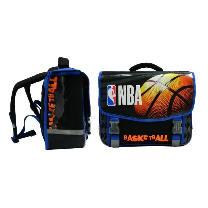 NBA Cartable - 2 Compartiments - Primaire / Collège - 41 cm - Noir - Enfant Garçon