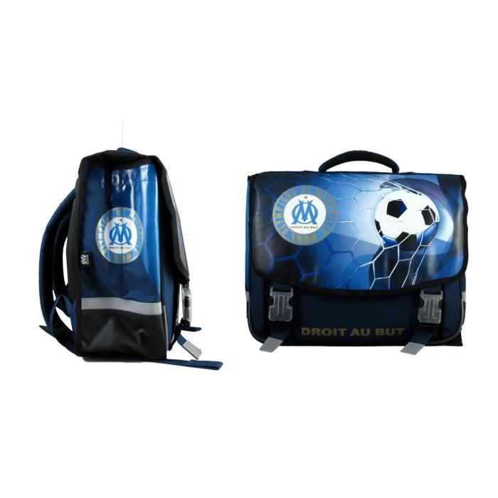 OLYMPIQUE DE MARSEILLE Cartable - 2 Compartiments - Primaire / Collège - 41 cm - Bleu - Enfant Garçon