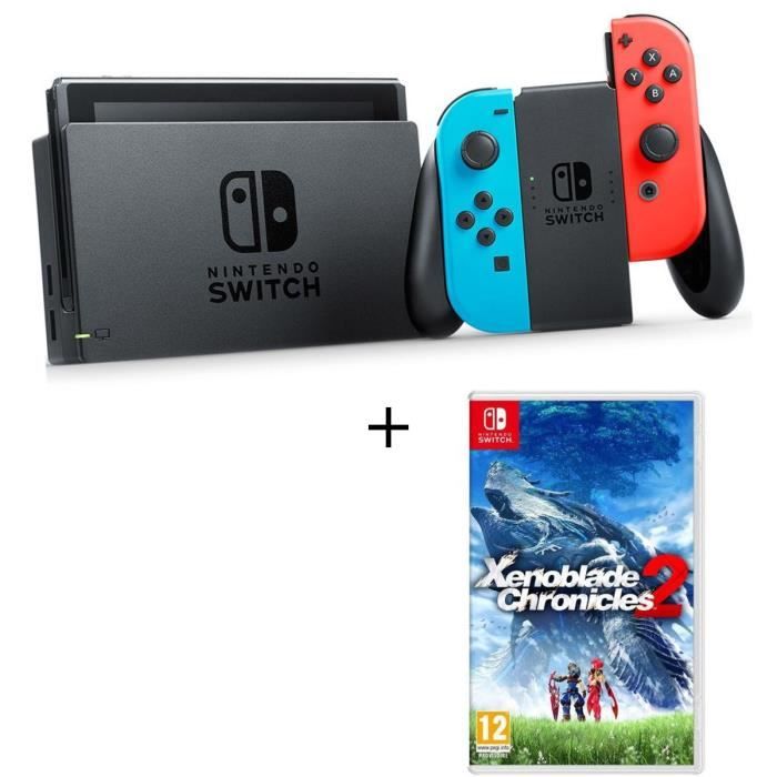 Pack console Nintendo Switch Joy-Con Néon + Xénoblade 2