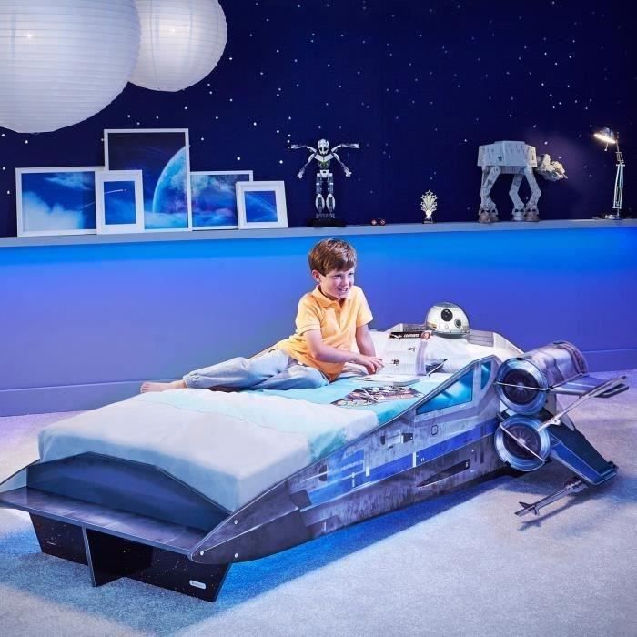 STAR WARS Lit Enfant en bois Vaisseau X Wing et BB-8 190cm x 70cm - Worlds Apart