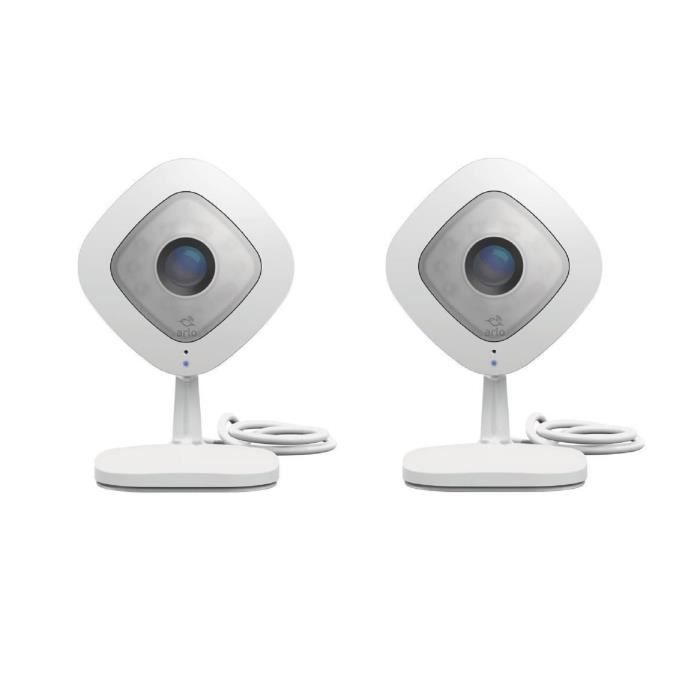 NETGEAR Pack de 2 caméras de surveillance Arlo Q full HD, vision nocturne, Wi-fi et compatible avec toutes les box VMC3040-100PES