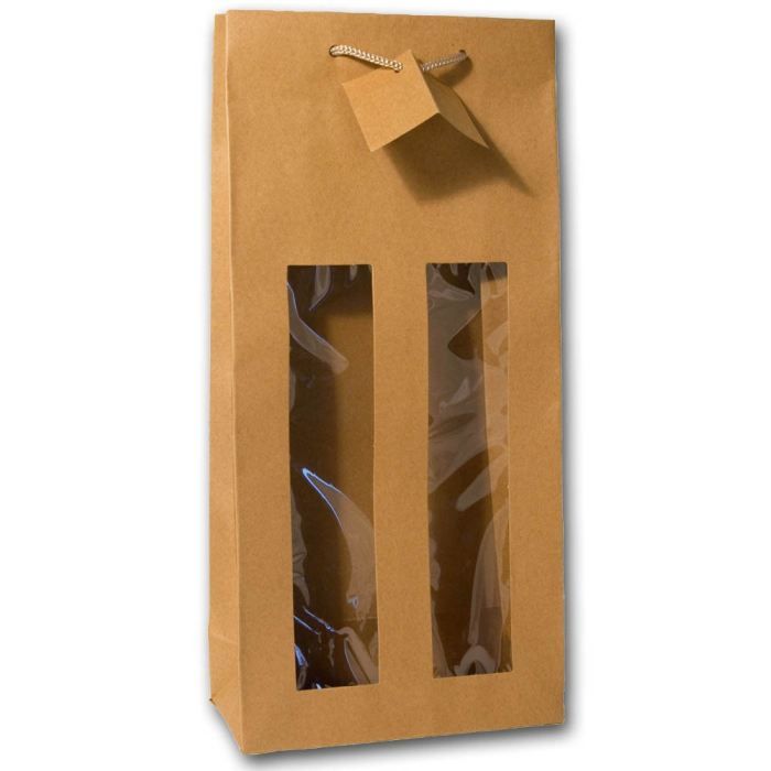Pochette à bouteille Kraft 2 bouteilles