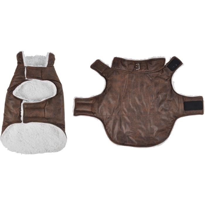 Manteau John - Polyester double polaire - 30 cm - Chocolat - Pour chien