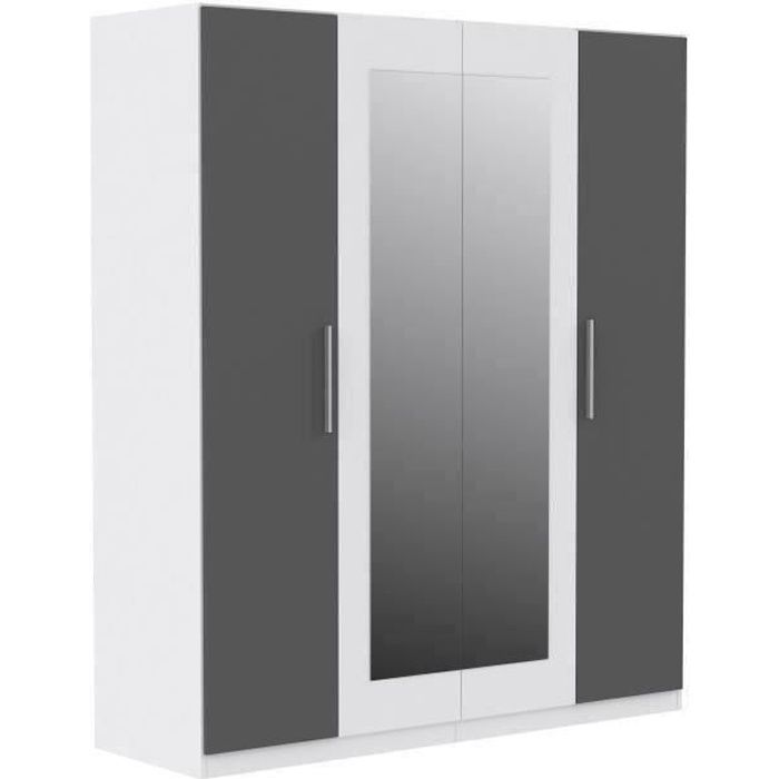 FINLANDEK Armoire de chambre PEHMEÄ style contemporain blanc et gris - L 180,3 cm