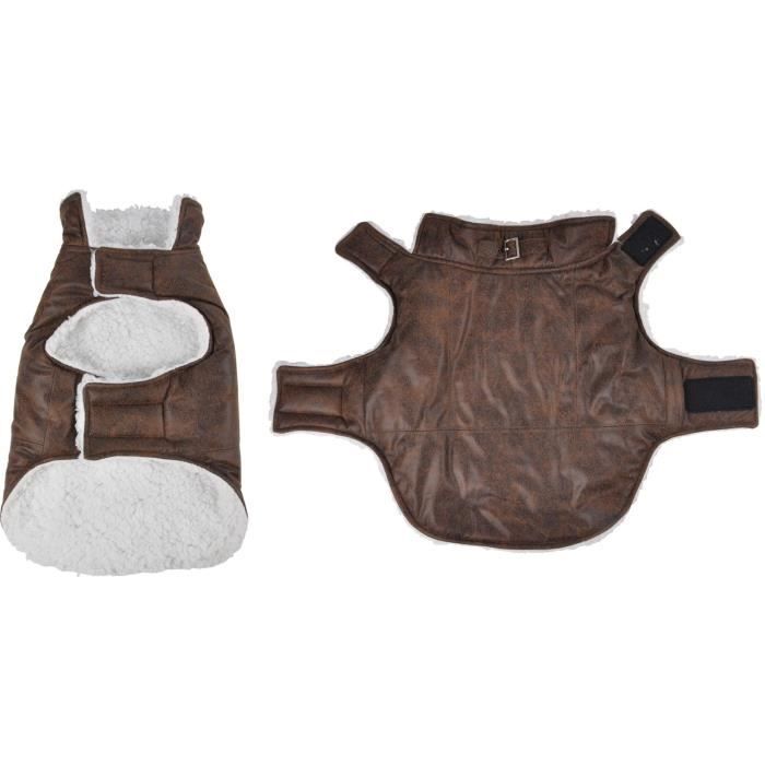Manteau John - Polyester double polaire - 40 cm - Chocolat - Pour chien