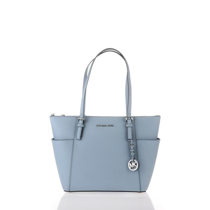MICHAEL KORS - JET SET Sac Cabas en Cuir Bleu Ciel - Femme