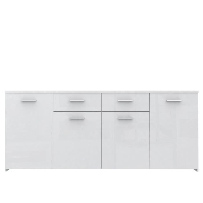 PASSAT Enfilade style contemporain blanc brillant - L 200 cm
