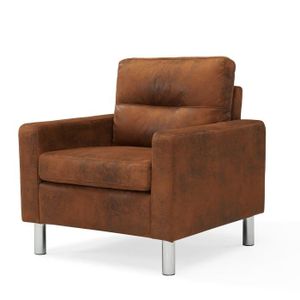 ELENA Fauteuil en microfibre marron