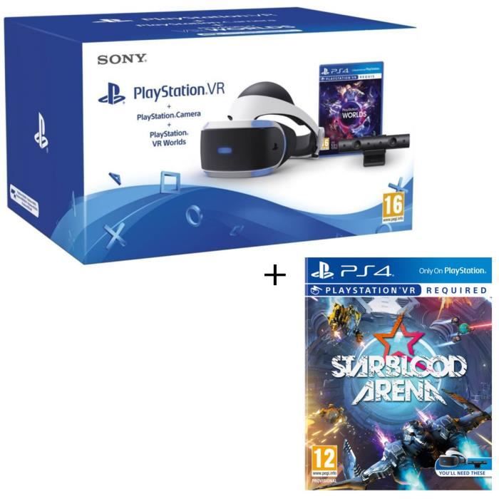 PlayStation VR + PlayStation Caméra + 2 Jeux : VR Worlds +StarBlood Arena Jeu VR