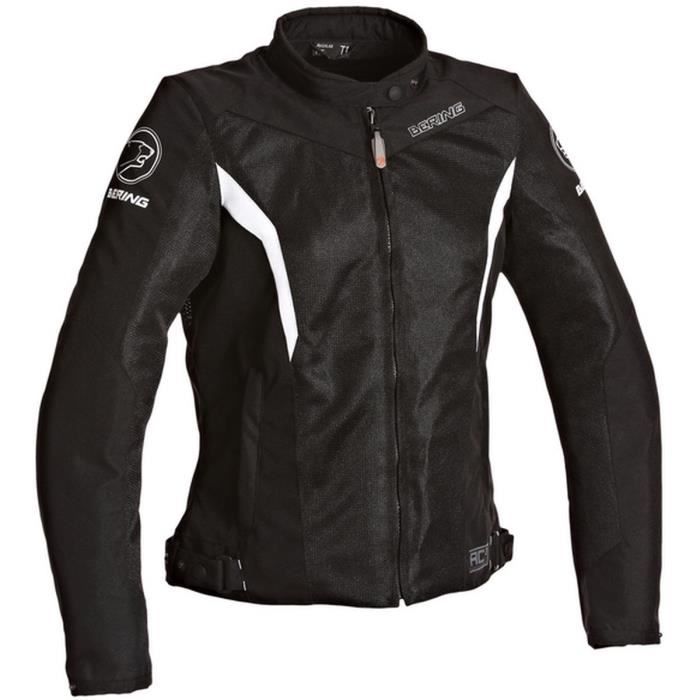 BERING Lady Florida Blouson Moto Noir et Blanc