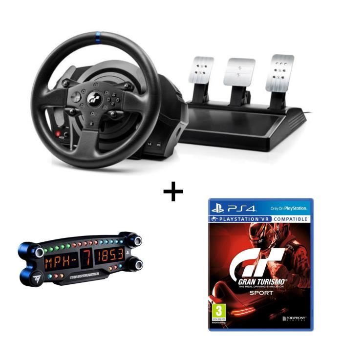 THRUSTMASTER Pack Volant T300RS GT Edition - PS3 / PS4 / PC + Afficheur BT Led Display - PS4 + Gran Turismo Sport Jeu PS4/VR