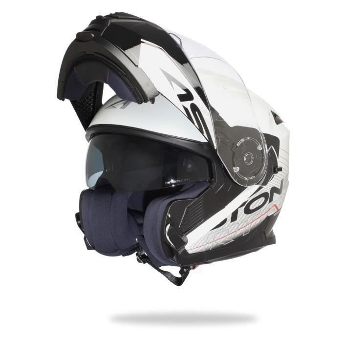 ASTONE RT1200 Casque Modulable Touring Blanc et Noir Verni