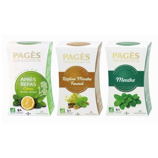 Lot Digestion Confort Intestinal Bio : Infusion Après Repas Citron Bio + Infusion Reglisse Menthe Fenouil Bio + Infusion Menthe Bio