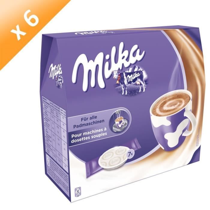 MILKA Café goût chocolat - 7 dosettes x6