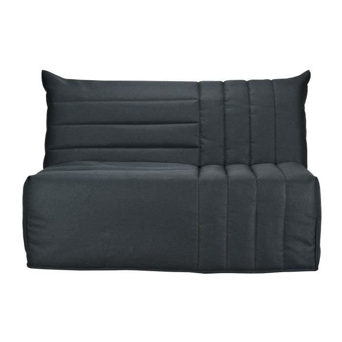 BULTEX Banquette BZ BETH 3 places - Tissu anthracite - L 142 x P 101 x H 95