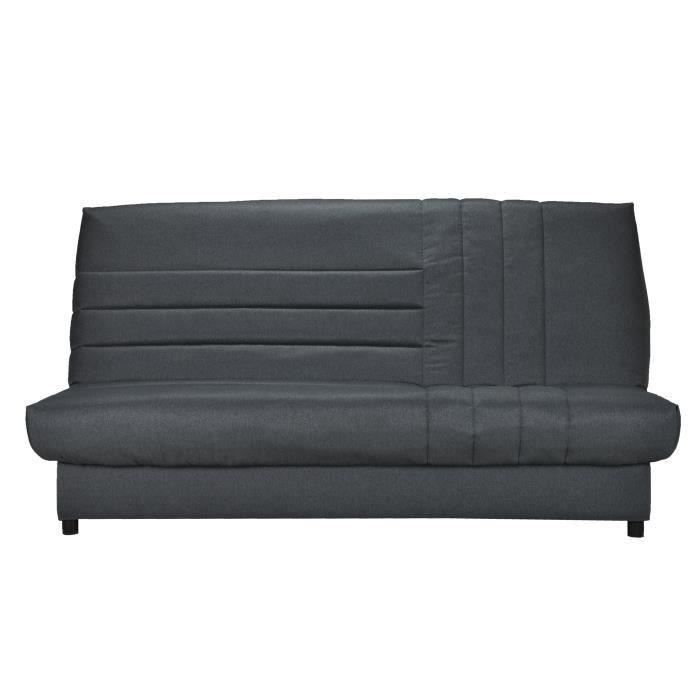 BULTEX Clic clac BETSY 3 places - Tissu anthracite - L 192 x P 95 x H 101