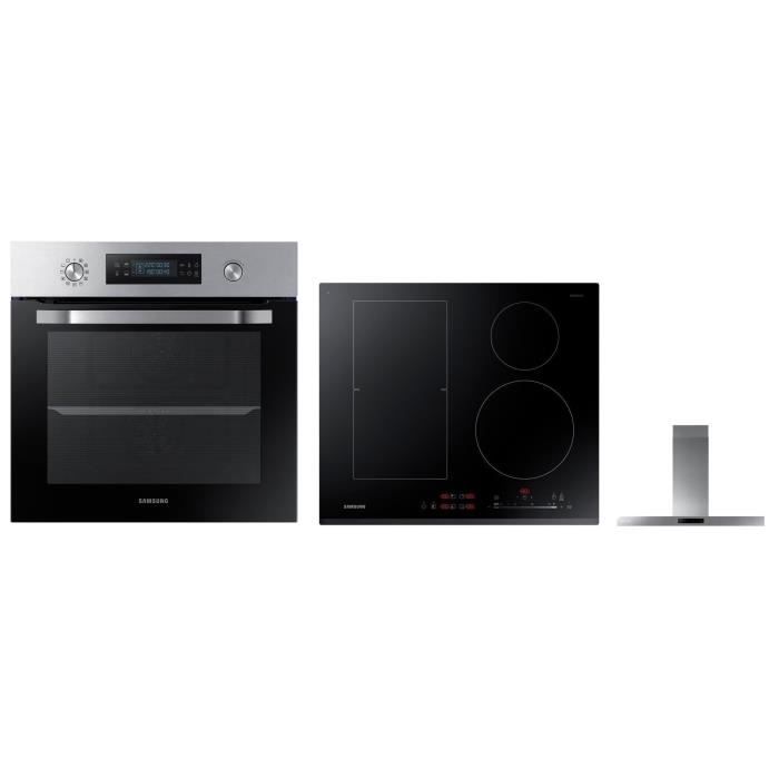 SAMSUNG Four électrique - 66 L + Plaque de cuisson à induction - 4 zones + Hotte murale - 4 vitesses