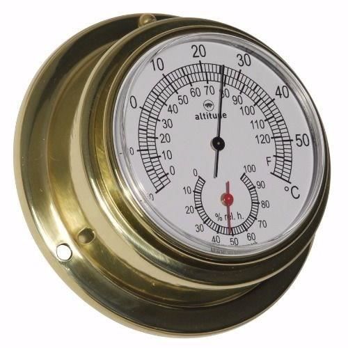 ALTITUDE Thermomètre / Hygromètre marin - Laiton - ø 97 mm