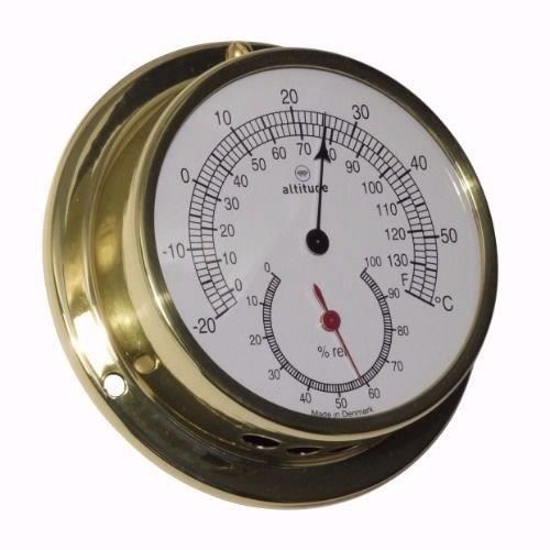 ALTITUDE Thermomètre / Hygromètre marin - Laiton - ø 97 mm