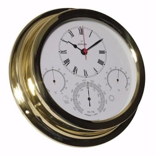 ALTITUDE Horloge Baromètre Thermomètre Hygromètre - Laiton - ø 224 mm