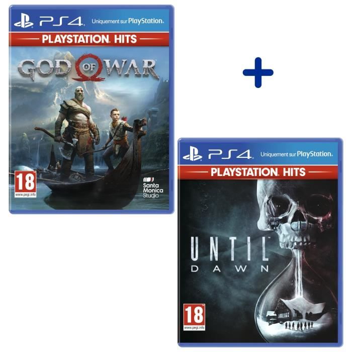 Pack 2 Jeux PS4 PlayStation Hits : God of War + Until Dawn