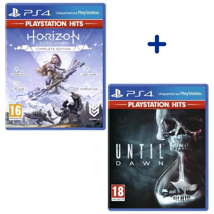 Pack 2 Jeux PS4 PlayStation Hits : Horizon Zero Dawn Complete Edition + Until Dawn