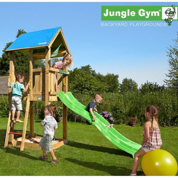 TRIGANO Aire de Jeux Jungle Gym Castle - Hydro toboggan de 2,20m de glisse