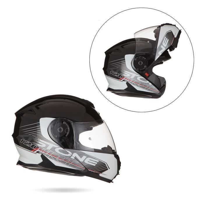 ASTONE RT1200 Casque Modulable Touring Noir et Blanc Verni