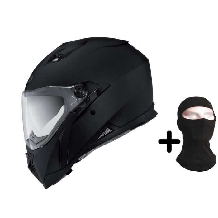 CABERG Stunt Casque Intégral Noir Mat Cagoule Offerte
