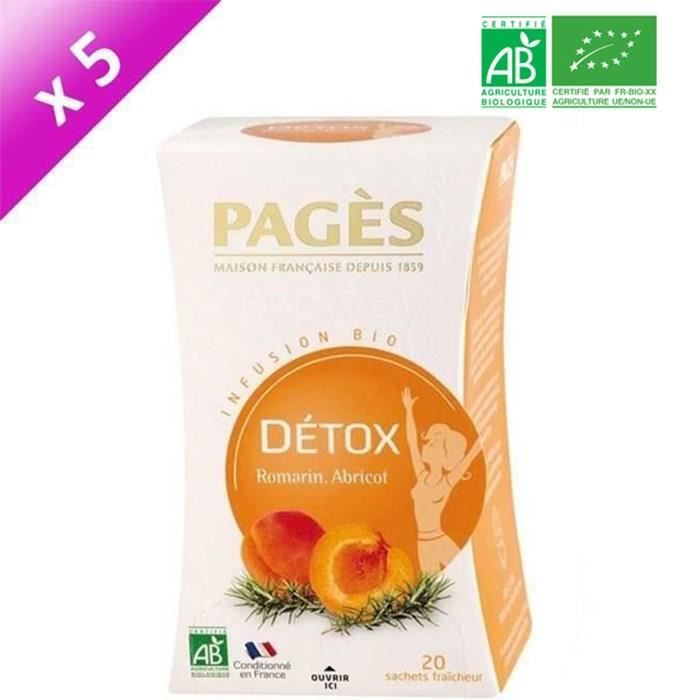 PAGES Lot de 5 Infusions Detox Bio