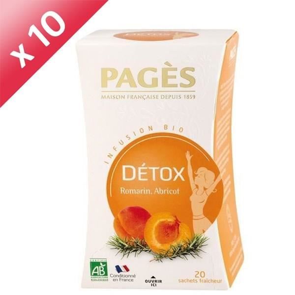 PAGES Lot de 10 Infusions Detox Bio