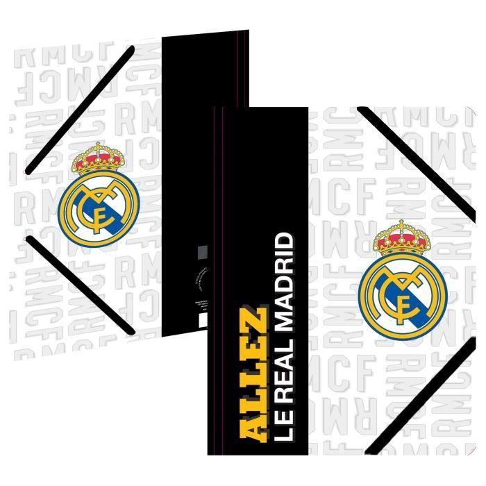 REAL MADRID Chemise A4 183RMA108TRA - Carton - 3 rabats - Fermeture élastique - 24 x 32 cm