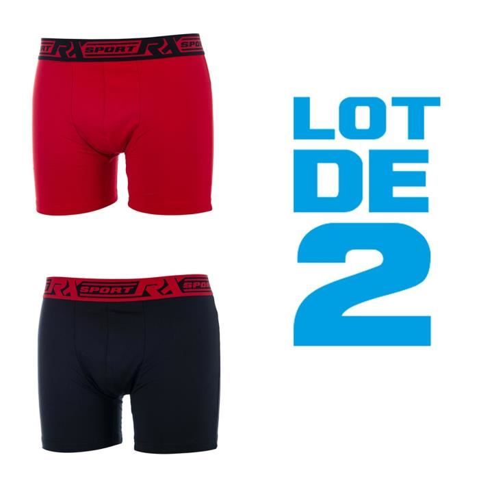 RXSPORTS Boxers Homme Uni - Rouge / Noir