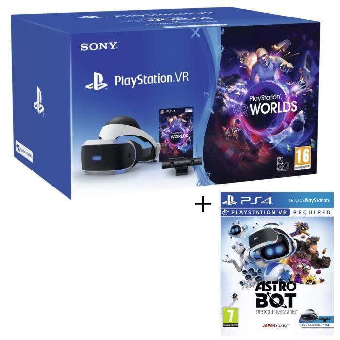 Pack PlayStation VR V2 MK4 + PlayStation Caméra + 2 Jeux : VR Worlds + Astro Bot Rescue Mission Jeu VR