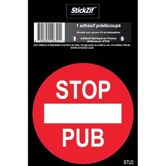 STOP PUB Adhésif pré-découpé - Ø 7 cm - Résistant