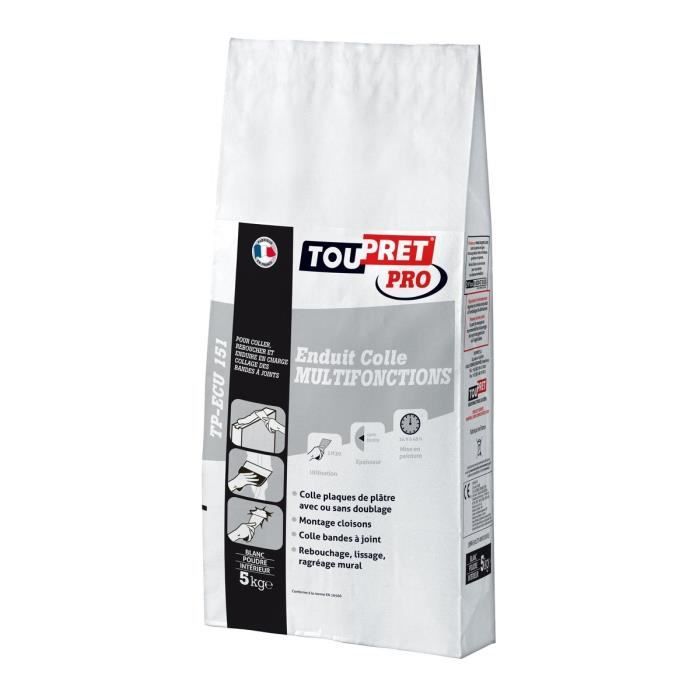 TOUPRET Enduit colle multifonctions en poudre 5 kg TPECU151