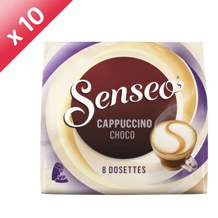 SENSEO Café gourmand Cappucino au chocolat - 10 paquets de 8 dosettes