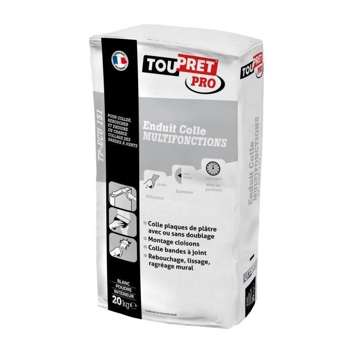TOUPRET Enduit colle multifonctions en poudre 20 kg TPECU151