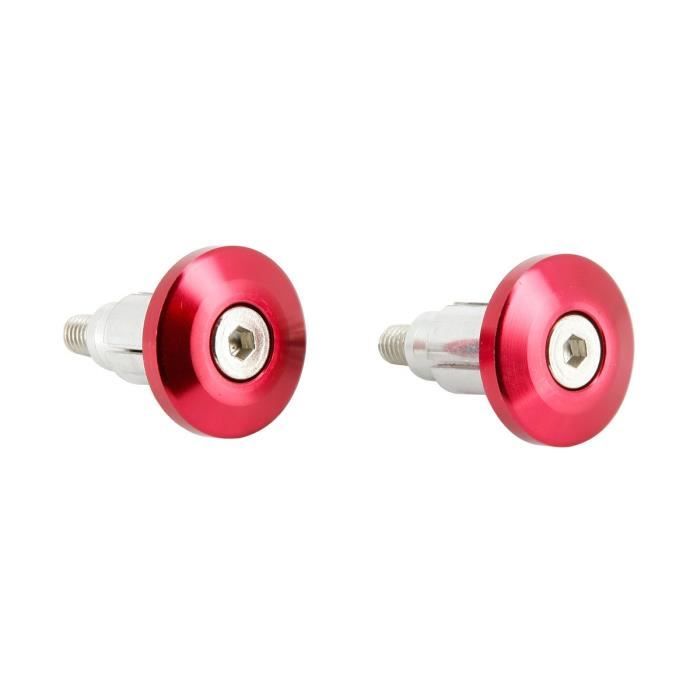 Embouts Guidon Plats Ø13 Rouge En Alu